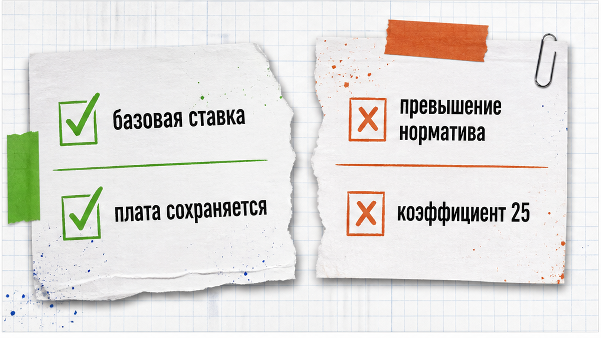 Базовая ставка и коэффициент при превышении норматива сжигания