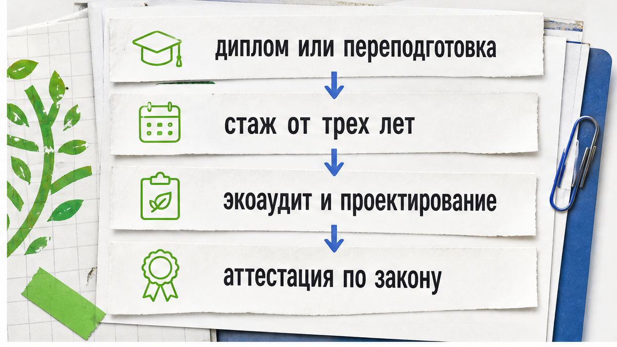 Путь от диплома и стажа до аттестации по экологическим стандартам