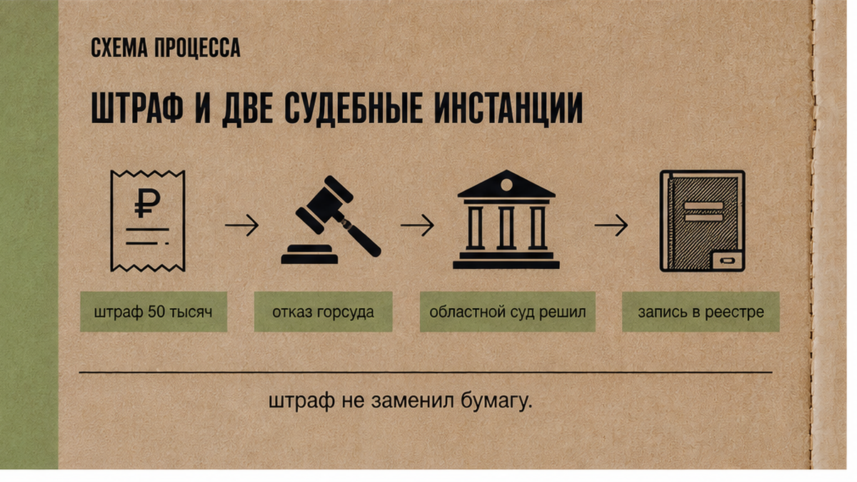 Схема двух инстанций: штраф не заменил бумагу, областной суд обязал оформить