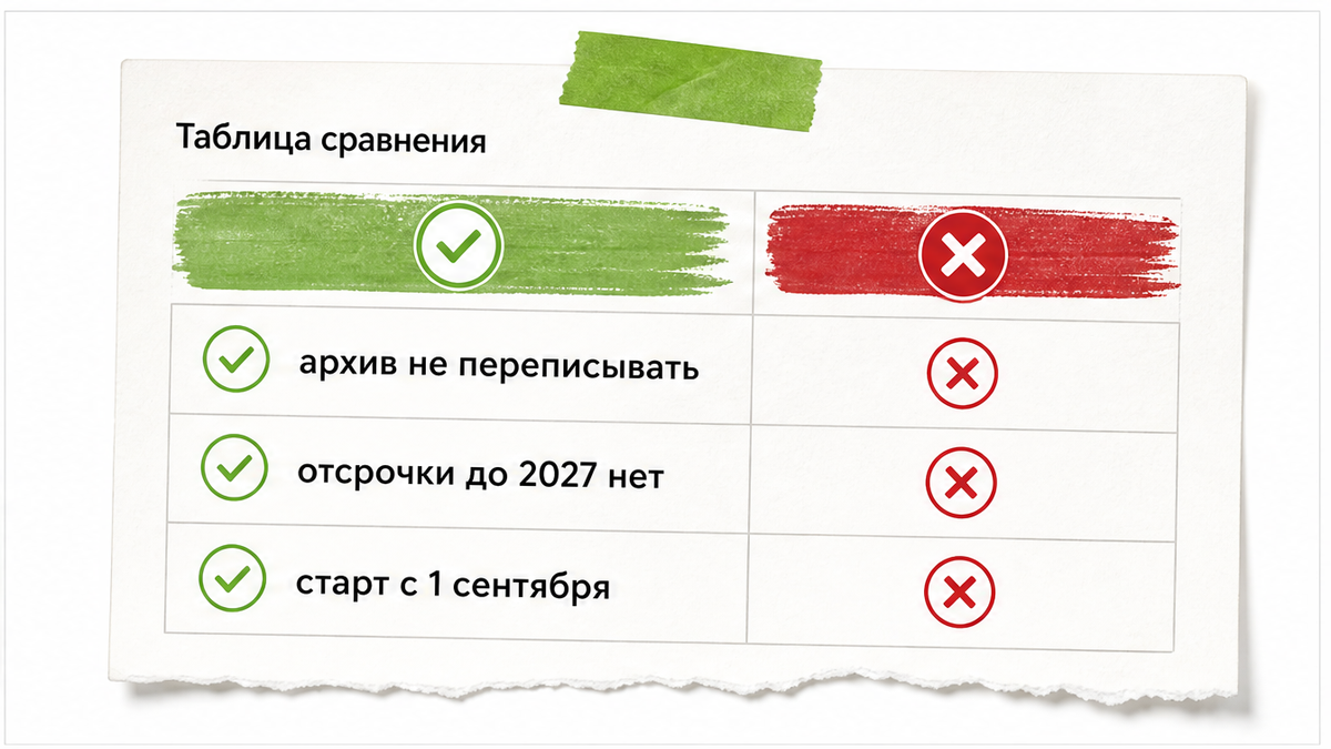 Сравнение двух ошибок: переписать архив за год или ждать 2027 года
