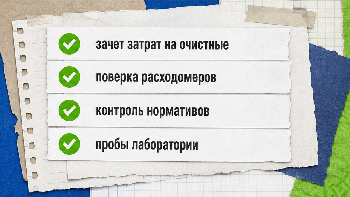Зачёт затрат на очистные и контроль на выпуске сточных вод