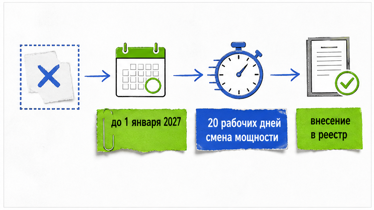 Сроки внесения оборудования: до 1 января 2027 года и 20 рабочих дней