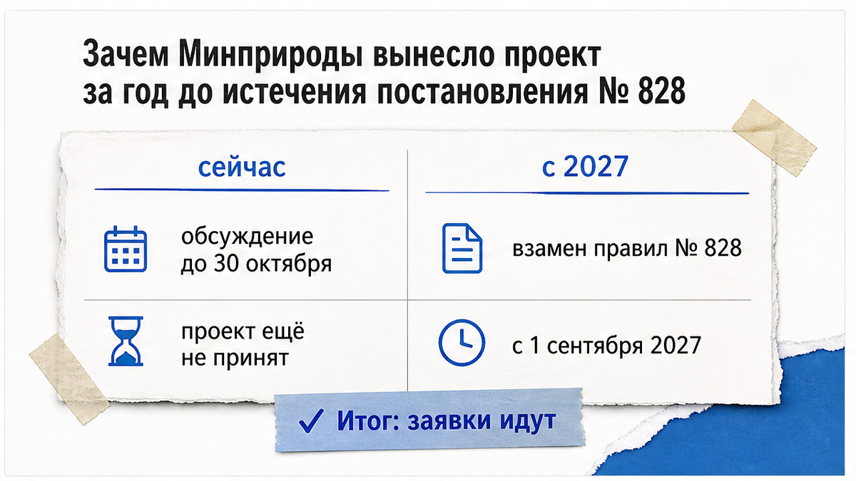 Зачем проект правил вынесен за год до конца постановления № 828