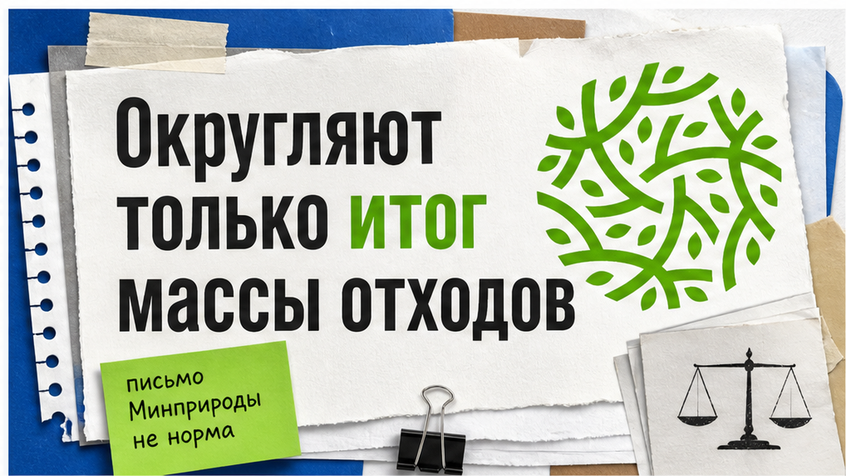 Округляют только итог массы отходов