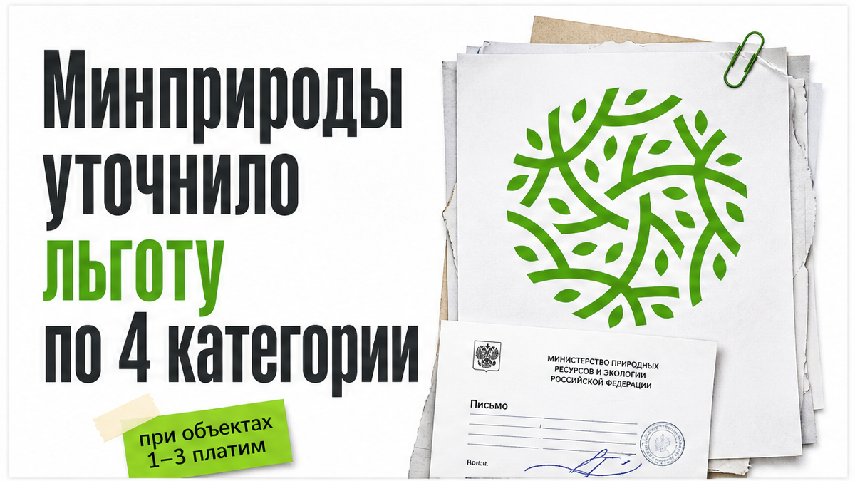 Минприроды уточнило льготу по плате за НВОС для объектов IV категории