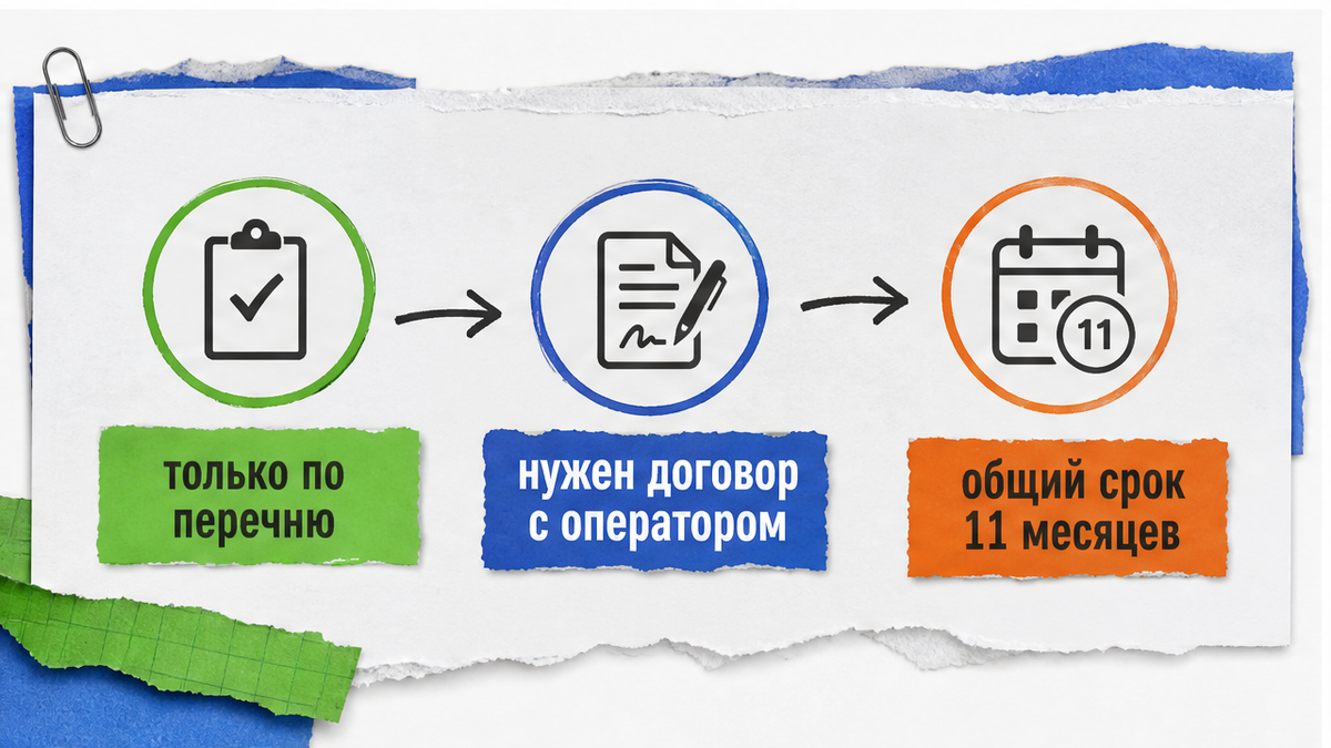 Срок 24 месяца только по перечню и договору, иначе 11 месяцев