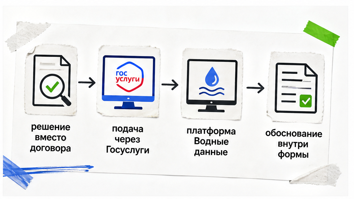 Заявление на сброс подают решением через Госуслуги или «Водные данные»