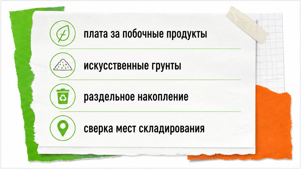 Карточка платы за побочные продукты, грунты и места складирования
