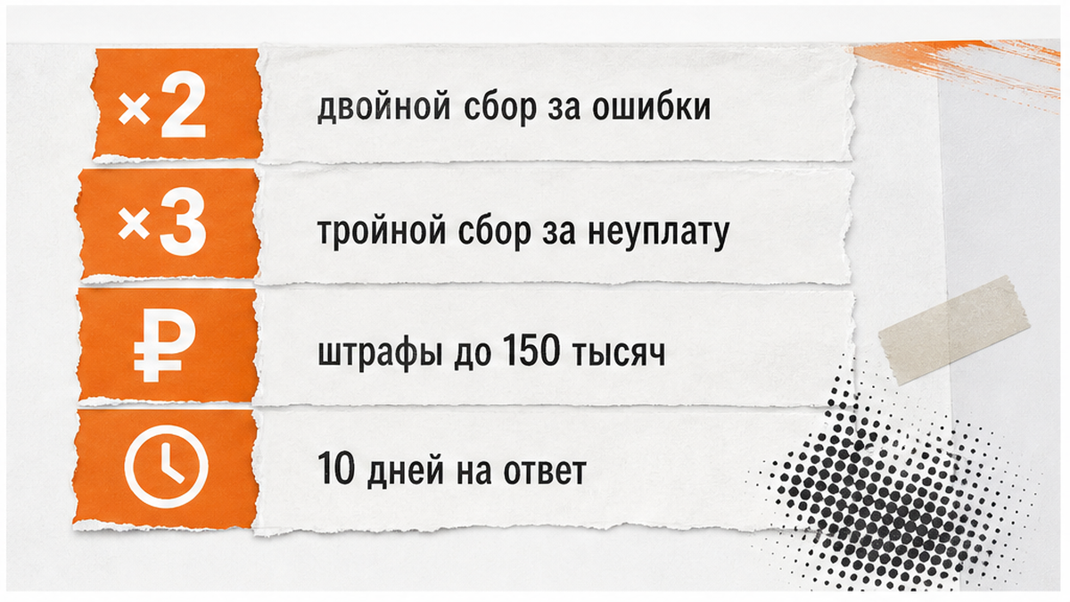 Штрафы за ошибки в отчёте, неуплату экосбора и срок ответа