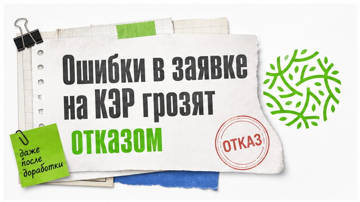 Иллюстрация: ошибки в заявке на КЭР грозят отказом