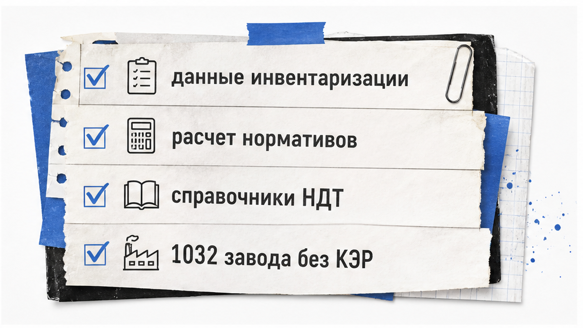 Чеклист типичных ошибок заявки на КЭР: инвентаризация, нормативы и справочники НДТ
